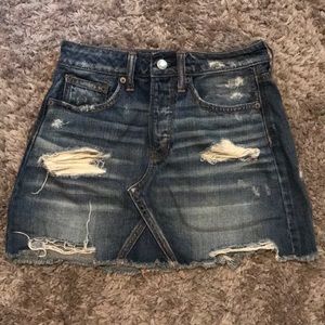 American Eagle Distressed Denim Skirt